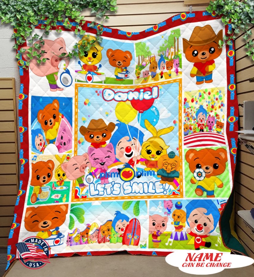 Personalized Plim Plim Quilt Blanket Clown Magician Plim Plim Fan Gift Plim Plim The Clown And Friends Custom Kids Blanket